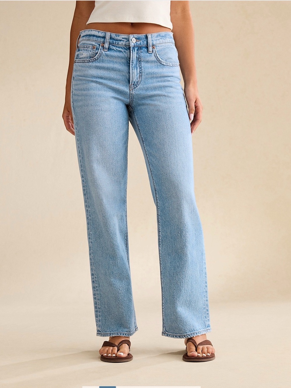 American Eagle Outfitters Pale Blue Women's Straight Leg Jeans